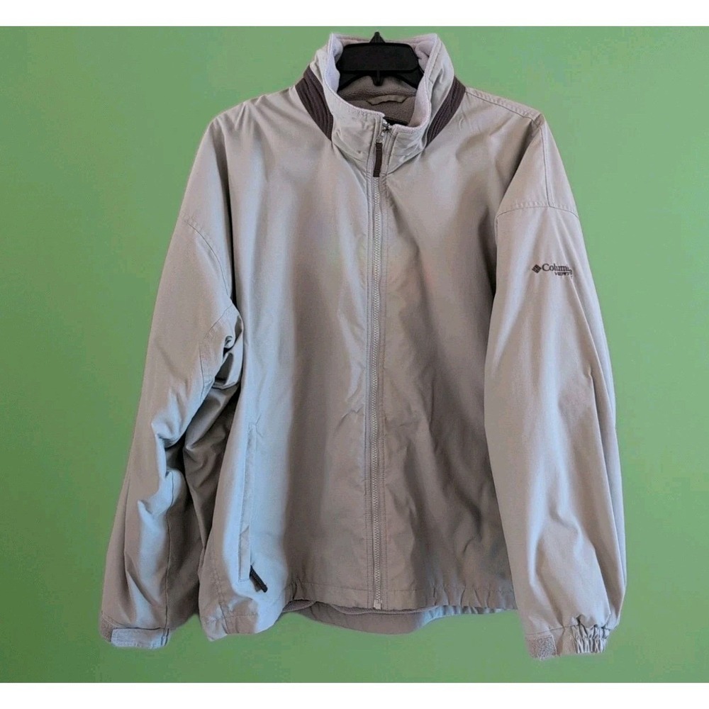 COLUMBIA "Vertex Jacket" Fleece Insulated Coat XXL Mens Beige Brown